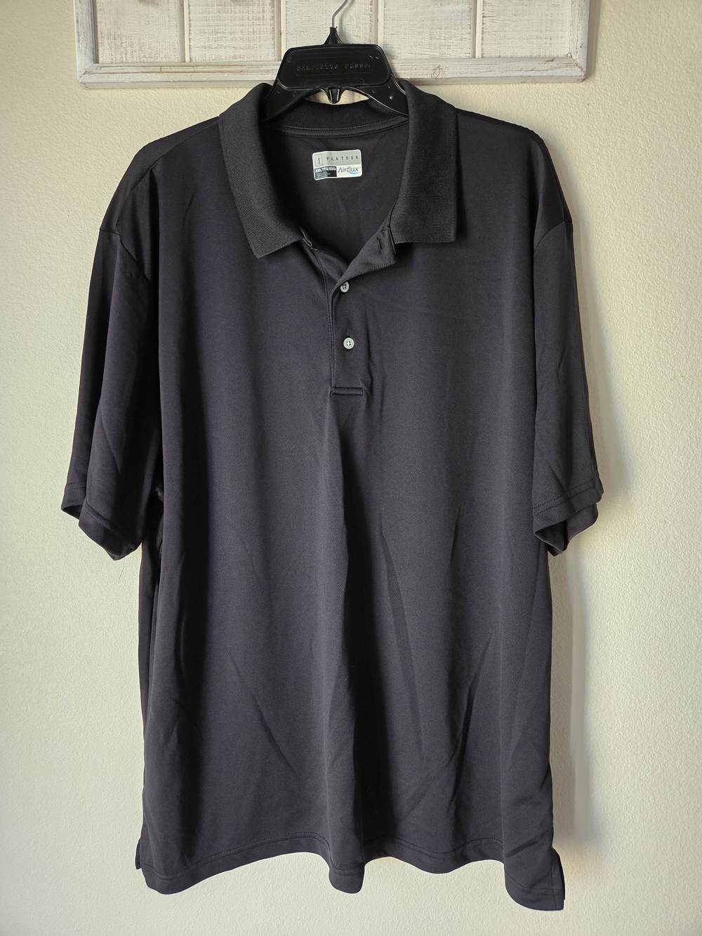 PGA Tour Men's Black Performance Polo